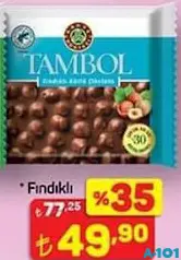 KAHVE DÜNYASI TAMBOL FINDIKLI SÜTLÜ ÇİKOLATA 77 G